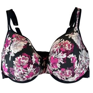 48DDD Bra Cacique Lightly Lined Balconette Floral 5 Hook Back Closure NEW NO TAG